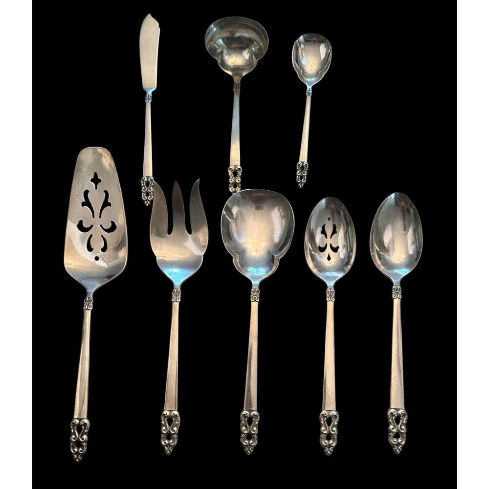 1847 Rogers Bros KING FREDERIK Vintage Royal Empress 8 pc Serving Set
